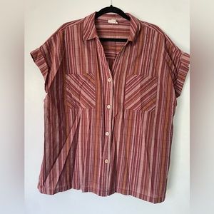 ANA Button Up Short Sleeve Top size XL